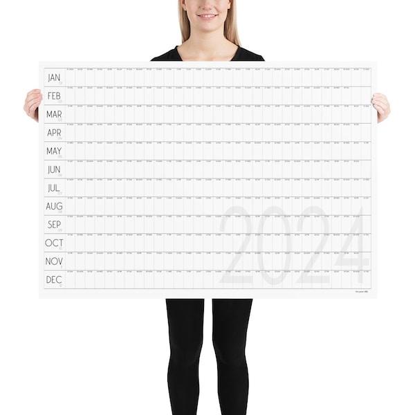 Giant 2024 Wall Calendar, Extra Large Minimalist Wall Calendar, A0 and A1 Wall Planner