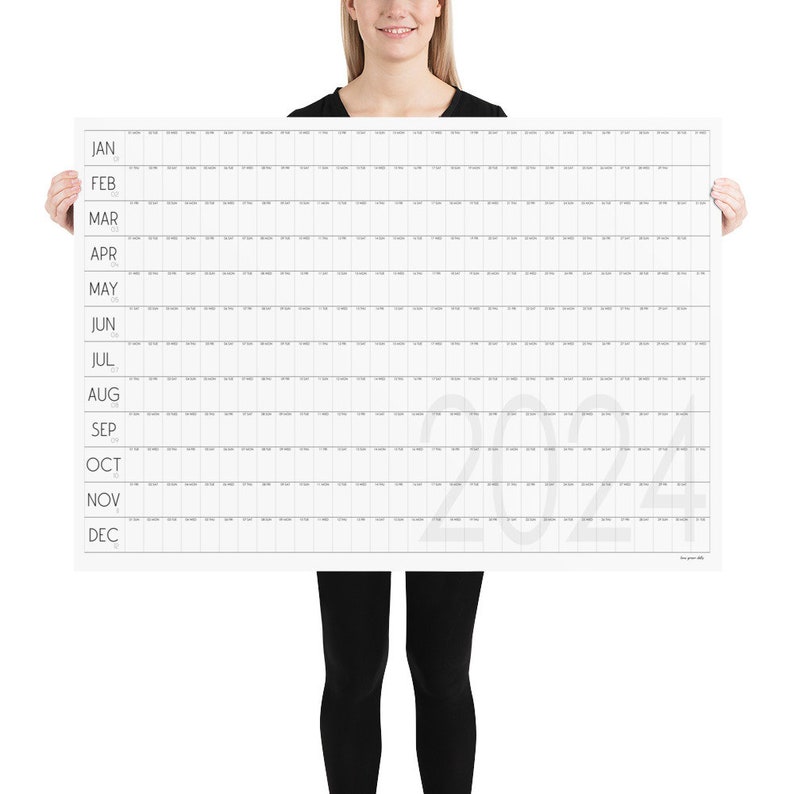 Giant 2024 Wall Calendar, Extra Large Minimalist Wall Calendar, A0 and ...