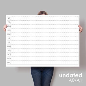 Jeder Jahreskalender, Blanko-Wandplaner, A0 Wandkalender, Monatskalender