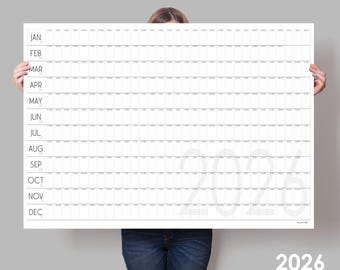 Giant Wall Calendar 2026, Minimalist Extra large wall calendar, A0 Wall Calendar, A1 Wall Planner