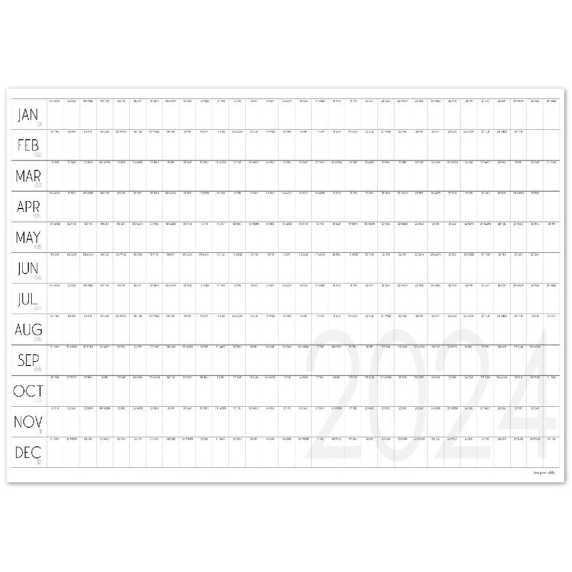 Giant 2024 Wall Calendar, Extra Large Minimalist Wall Calendar, A0 and ...