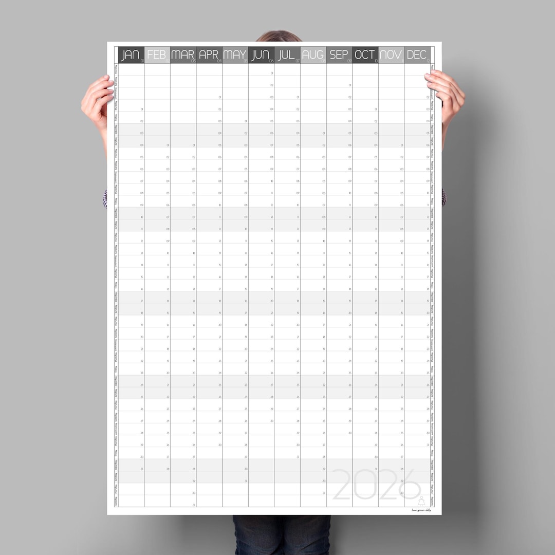Vertical Wall Planner 2026, Giant 2026 Wall Calendar, Whole Year View