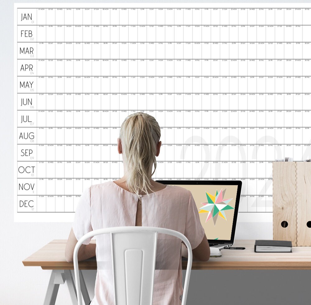 Giant 2024 Wall Calendar, Extra Large Minimalist Wall Calendar, A0 and ...