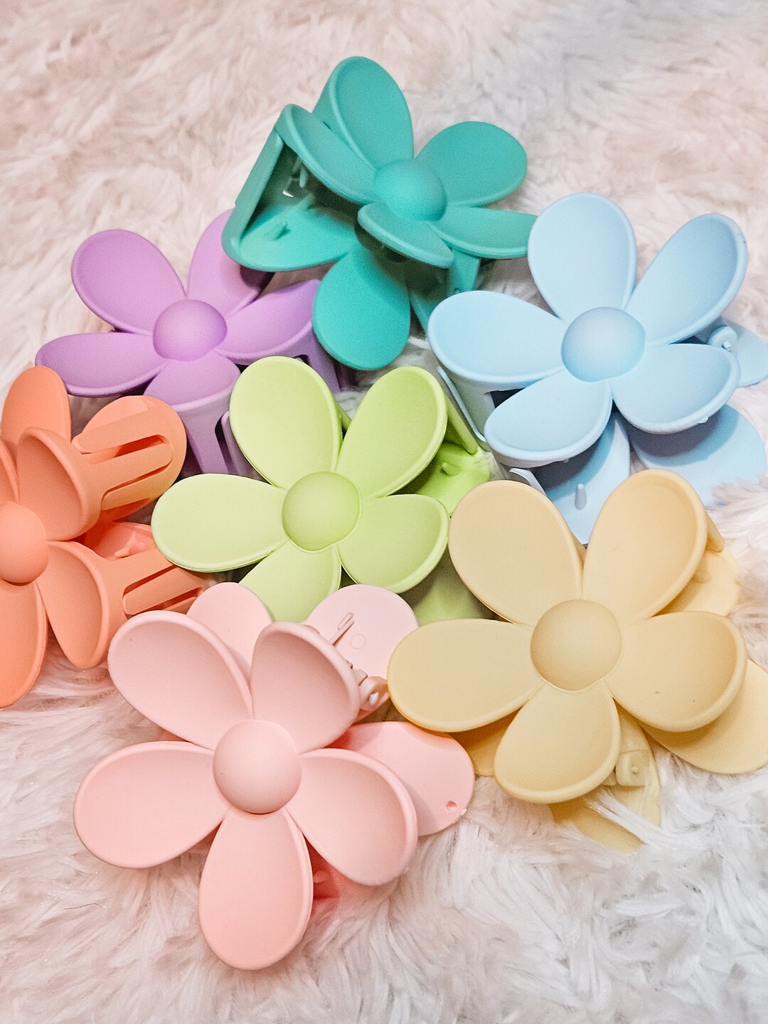 Daisy Hair Clips Pastel Hair Claw Flower Hair Clip Hairclaw Etsy