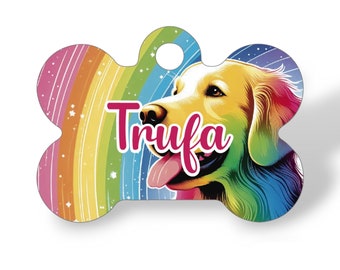 Custom pet identification tag, personalized dog tag with name and phone number, double-sided aluminum dog tag