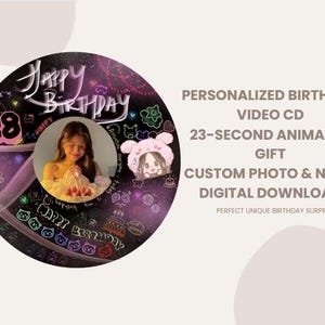 Conception personnalisée de CD d'anniversaire | Cadeau photo personnalisé (fichier numérique uniquement) Cadeau animé de 23 secondes