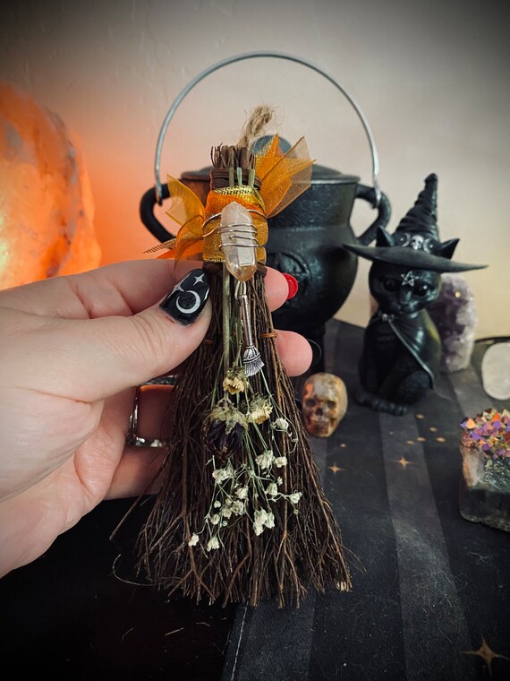 Eucalyptus Halloween Witches Broom Besom. Made With Dried - Etsy