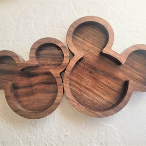 Mickey Ears Catch Tray, Walnut Wood Valet - Keys, Coins, Jewelry