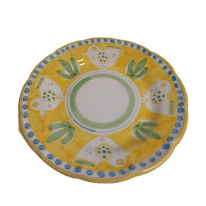 Vietri Ceramic Plates 10&quot; - YELLOW BIRDS/UCCELLI (New - Made in Italy) Campagna