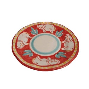 Vietri Ceramic Plates 10&quot; - RED PIG/PORCO (New - Made in Italy) Campagna