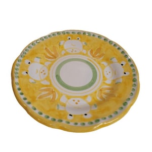 Vietri Ceramic Plates 10&quot; - YELLOW Crab/Granchio (New - Made in Italy) Campagna