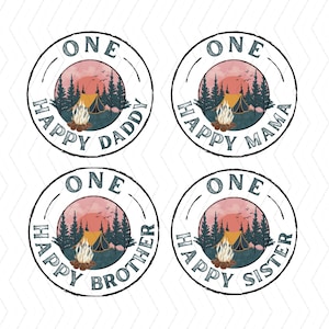 One Happy Camper PNG First Birthday png, Camping 1st Birthday png, One Happy Camper Matching Family png, Camping Family Bundle png