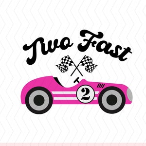 Pink Car Two Fast Birthday png, 2nd Birthday png, Pink Race Car png, Two Fast Girl Pink Car png, Birthday Girl Race Car png