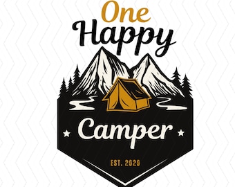 Um feliz campista PNG primeiro aniversário png, primeiro aniversário de acampamento png, download instantâneo de um feliz campista, aniversário com tema de acampamento png