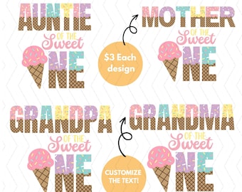Mommy of the Sweet One Png, Daddy of the Sweet One PNG, Sweet One PNG, Sweet One Birthday PNG, Personalized Sweet one Family png, Custom png