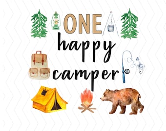 Um feliz campista PNG primeiro aniversário png, primeiro aniversário de acampamento png, um feliz aniversário de campista png, tema de aniversário de acampamento png