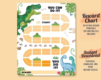 Printable Dinosaur Reward Chart | Dinosaur Kids Behavior Chart | Instant Download Sticker Chart | Toddler Chore Chart | T-Rex Behavior Chart