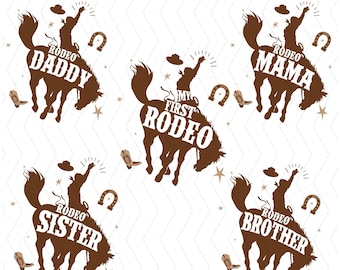 Mi primer cumpleaños de rodeo PNG, cumpleaños de vaquero png, primer cumpleaños de rodeo png, cumpleaños occidental, familia a juego de rodeo, primer cumpleaños de rodeo png