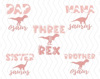 Girl Dinosaur PNG File, Three rex girl birthday, Girl Three Rex png, Girl Third Birthday Design digital file, Dinosaur 3rd Birthday File