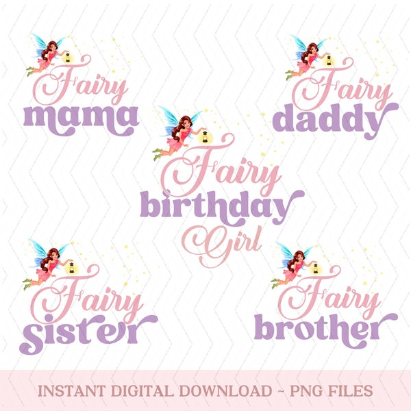 Fairy Birthday Family PNG, Magical Fairy Birthday PNG, Whimsical Fairytale Birthday png, Fairy Matching Family png