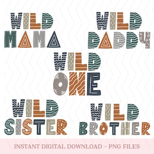 Wild One Bundle Family PNG, Birthday Wild One PNG, Zoo Animal Safari Birthday, Wild One Birthday, Shirt Sublimations, Instant Download