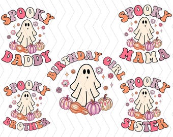 Spooky family bundle png instant download, Halloween family png bundle, Spooky Birthday png, Spooky clipart spooky mama spooky daddy