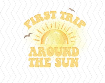 Sunshine 1st Birthday Boy png, First Trip Around the Sun Birthday PNG, Instant Digital Download for Boy's Birthday Sun Clipart Digital