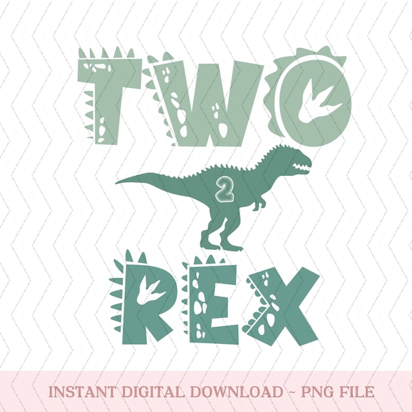 Two Rex PNG, Dinosaur Birthday png, Dinosaur Birthday Png, Birthday Boy Png, PNG Digital Download, 2nd Birthday Dinosaur png File