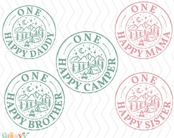 One Happy Camper 1st Birthday png Camping First Birthday clipart Matching Family Camp png Camping  clipart family bundle png