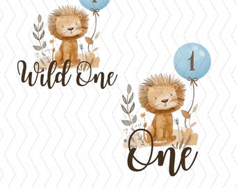Wild One 1st Birthday Safari Jungle Tiere Kinder Design T-Shirt Transfer Design PNG, Digital Download, Wild One Png Datei für Shirt Geburtstag