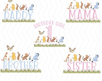 Bear Matching Family Birthday png, Classic Bear 1st Birthday png,  Bear First Birthday PNG,  Bear Mommy and Me png