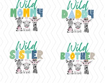 Wild One Family PNG Digital Files Instant Download, 1st Birthday Party Shirts png for sublimation, Wild one Family bundle Instant download