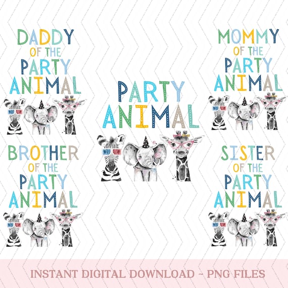 Party Animal Birthday png, Matching Family Bundle png, Boy Party Animal png, Party Animal Instant Download, Party Animals Birthday png