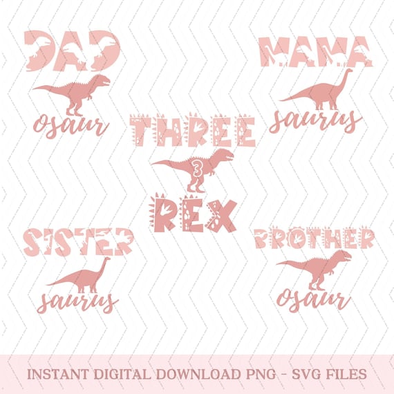 Girl Dinosaur PNG File, Three rex girl birthday, Girl Three Rex png, Girl Third Birthday Design digital file, Dinosaur 3rd Birthday File
