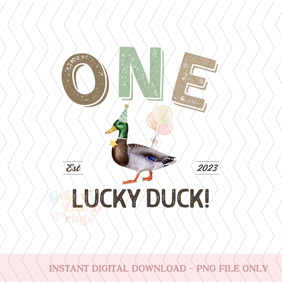 ONE Lucky Duck png 1st Birthday One Lucky duck clipart Duck Birthday png Birthday Boy Duck png Family Duck clipart