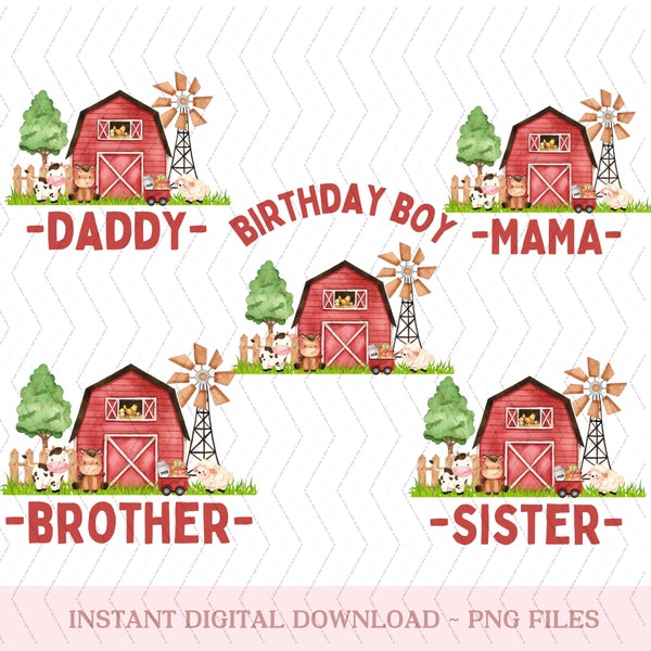 Barnyard Birthday PNG, Farm Theme Birthday png, Farm Birthday png, Personalized Family Matching Farm Birthday png, Farm Family Bundle png