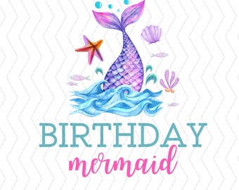Mermaids PNG, Mermaid 1st Birthday Sublimation Design, Under the Sea PNG, Mermaid Digital Design, Mermaid Birthday, Instant Digital Download
