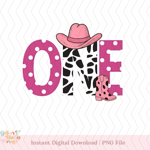 Cowgirl 1st Birthday PNG, First Rodeo Birthday Girl Clipart, Western Birthday PNG Digital File, One Year Old Cowgirl Party
