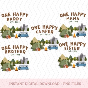 One Happy Camper Birthday png, First Birthday Shirt Camping png,1st Birthday png, One Happy Camper Matching Family png camping instant