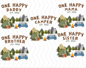 Um feliz aniversário de campista png, camisa do primeiro aniversário camping png, primeiro aniversário png, uma família feliz de campista png camping instantâneo