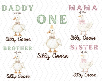 Silly Goose Birthday PNG for Boy, Funny Goose PNG Clipart, Instant Download Sublimation, Mommy of the Silly Goose Digital File goose clipart