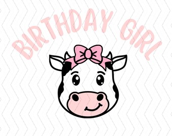 Cow One Girl Birthday PNG, 1st Birthday Girl PNG, Holy Cow I Am One Clipart, Cow with Bow Design, Cow Farm Birthday Theme, 1st Birthday png