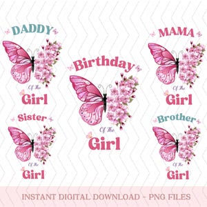 Matching Family Butterfly One Birthday PNG, Butterfly Birthday png, 1rs Birthday Girl png, Butterfly Birthday Girl png.
