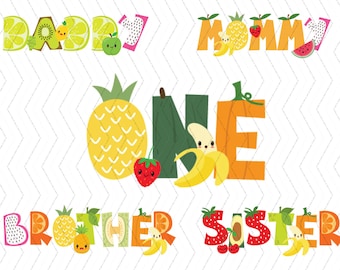 Danse fruits anniversaire famille Bundle PNG, danse fruits premier anniversaire Clipart, famille équipage anniversaire chemise PNG, fruits fête d'anniversaire clipart
