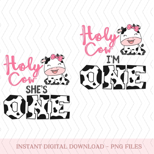 Cow One Girl Birthday Png,1st Birthday Girl png Cow with Bow,Holy Cow I Am One png, Png, 1st Birthday png, Cow Farm,Cowgirl Birthday