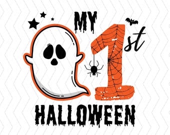 My First Halloween PNG, Halloween Clipart Sublimation Design, 1st Halloween Baby T-Shirt, Halloween Treat Bag, Instant Digital Download