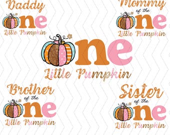 One a little Pumkin, family bundle png instant download, Halloween family png bundle, Spooky Birthday png, One Pumkin png.