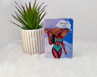 Personalised Black Women Illustrated Travel Passport Holder