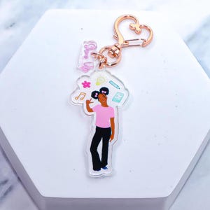 Black Girl Keyring | Girls Bag Charm| Black Girl Accessories | Diversity Keychain  | Inspirational Accessories for Young Black Girls