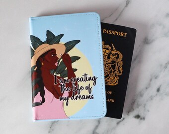 Passport Cover, Black woman passport, Travel gifts, Black culture gifts